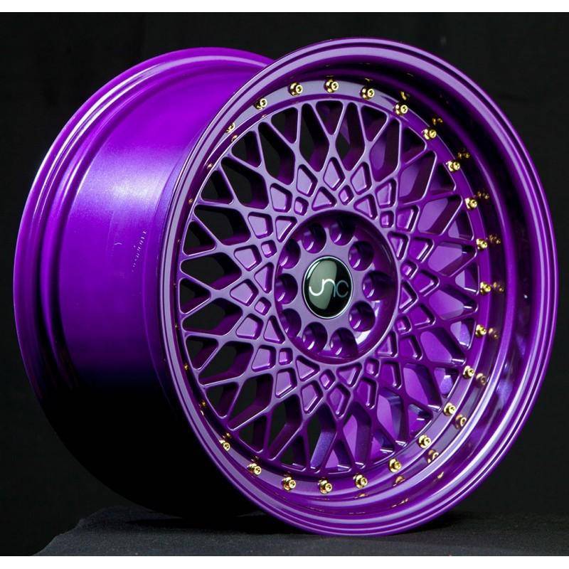 JNC Wheels Rim JNC031 Candy Purple Gold Rivets 15x8 4x100 4x114 3 ET20
