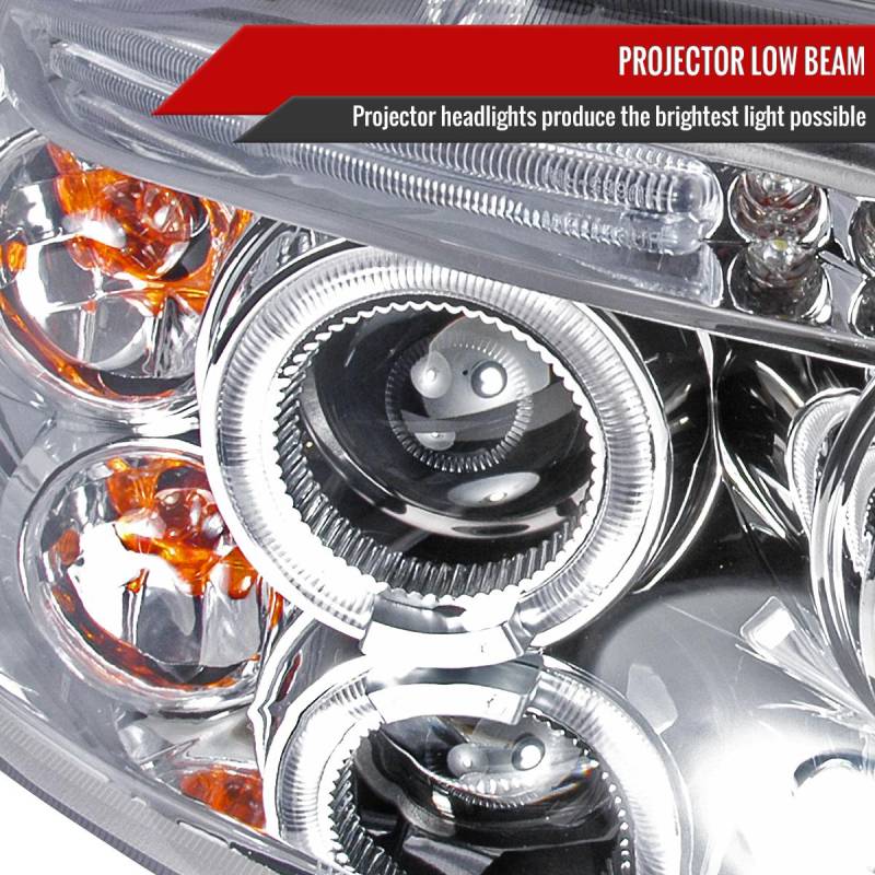 thumbnail image 2 of Dual Halo Projector Headlights For 2004-2008 Chevy Aveo - Matte Black, LED Halos 2 of 2