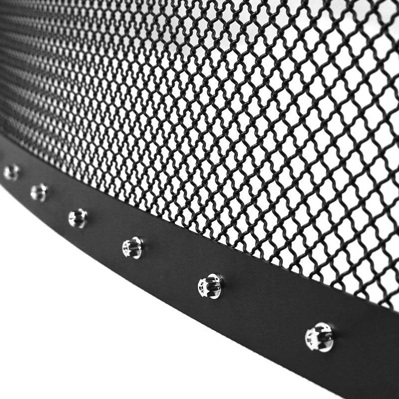 Spec D 2011 2016 Ford F 250f 350f 450f 550 Rivet Style Black Stainless Steel Mesh Grille 3559