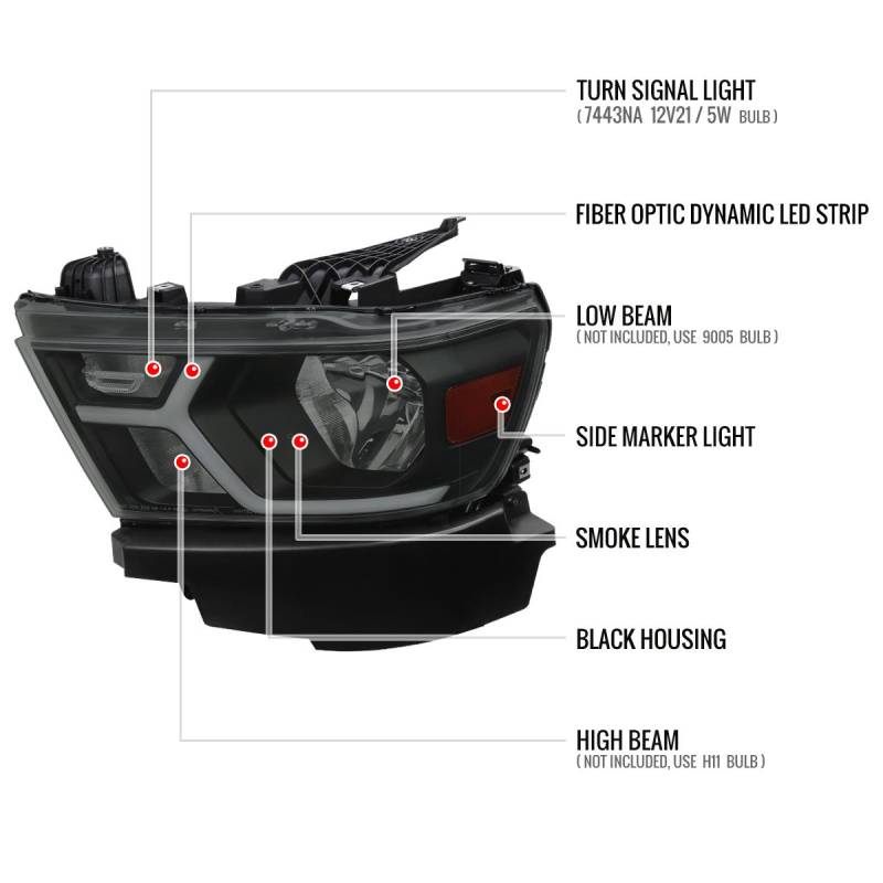 Smoke Lens Sequential LED Mirror Turn Signals – Fits 2019-2022 Dodge Ram 1500
