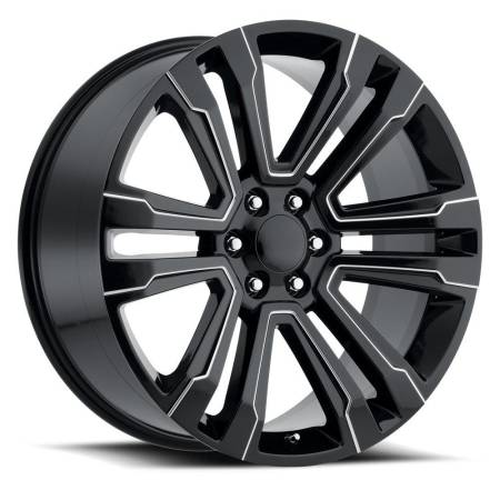 Factory Reproductions Wheels - FR Series 72 Replica Denali Wheel 24X10 6X5.5 ET30 78.1CB Gloss Black Ball Milled