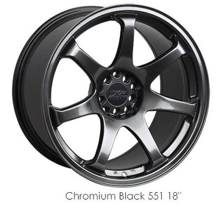 XXR Wheels - XXR Wheel Rim 551 15X8 4x100/4x114.3 ET21 73.1CB Chromium Black