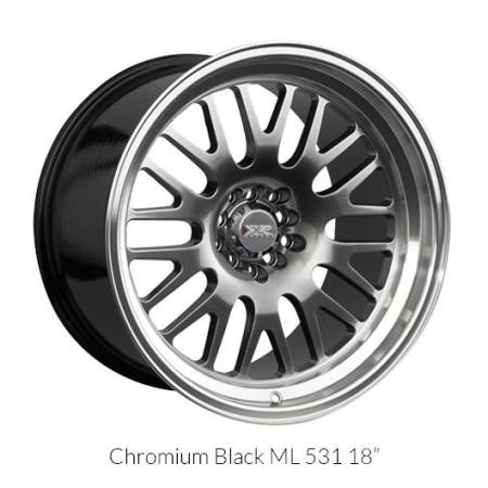 XXR Wheels - XXR Wheel Rim 531 17X9 5x100/5x114.3 ET25 73.1CB Chromium Black / ML
