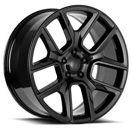 Factory Reproductions Wheels - FR Series 76 Replica Ram 1500 Wheel 24X10 5X5.5 ET15 77.8CB Gloss Black