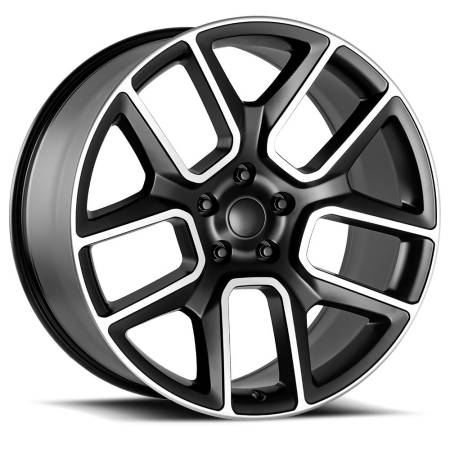Factory Reproductions Wheels - FR Series 76 Replica Ram 1500 Wheel 24X10 5X5.5 ET15 77.8CB Satin Black Machine Face