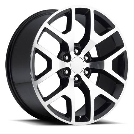 Factory Reproductions Wheels - FR Series 44 Replica GMC Sierra Wheel 24X10 6X5.5 ET31 78.1CB Gloss Black Machine Face
