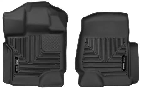 Husky Liners - Husky Liners 15-17 Ford F-250 Super Duty Crew Cab X-Act Contour Black Front Floor Liners