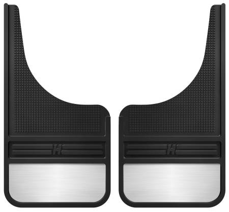 Husky Liners - Husky Liners Universal 12in Wide Black Rubber Front Mud Flaps w/ Weight