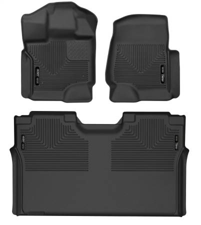 Husky Liners - Husky Liners 15-19 Ford F-150 SuperCrew Cab Front & 2nd Seat Weatherbeater Floor Liners
