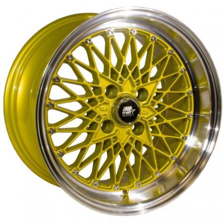 MST Wheels - MST Wheels Rim MT16 15x8.0 4x100 ET20 73.1CB Gold w/Machined Lip