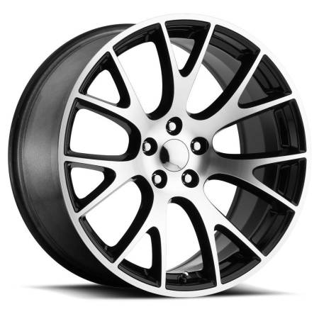 Factory Reproductions Wheels - FR Series 70 Replica Hellcat Wheel 20X10.5 5X115 ET25 71.5CB Gloss Black Machine Face
