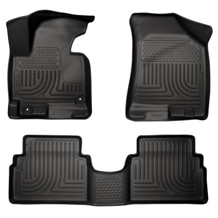 Husky Liners - Husky Liners 14 Hyundai Tucson w/Retain Hooks WeatherBeater Combo Front & 2nd Row Black Floor Liners