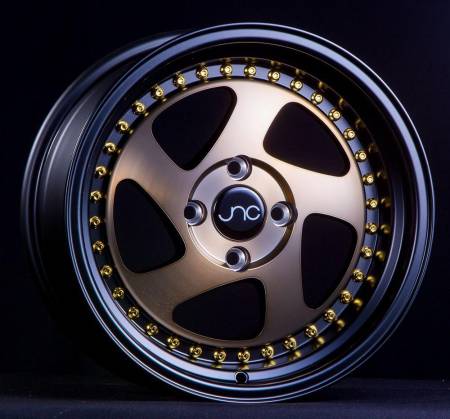 JNC Wheels - JNC Wheels Rim JNC034 Matte Bronze Black Lip Gold Rivets 18x8.5 5x114.3 ET30