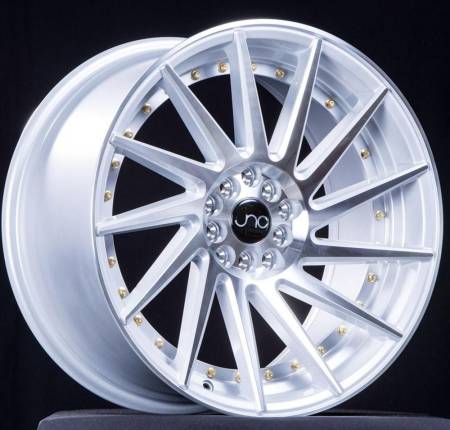 JNC Wheels - JNC Wheels Rim JNC051 Silver Machine Face Gold Rivets 19x10.5 5x100/5x114.3 ET30
