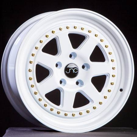 JNC Wheels - JNC Wheels Rim JNC048 WHITE WITH GOLD RIVETS 18x9.5 5x114.3 ET25