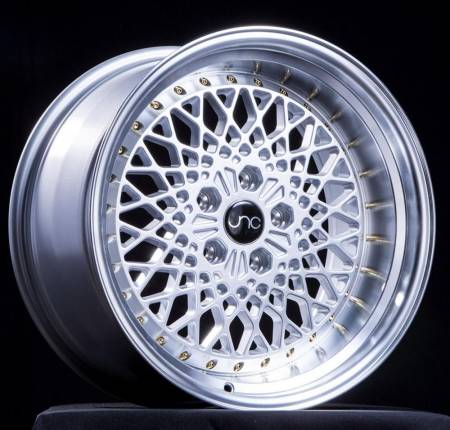 JNC Wheels - JNC Wheels Rim JNC045 Silver Machined Lip w/ Gold Rivets 18x9.75 5x114.3 ET20