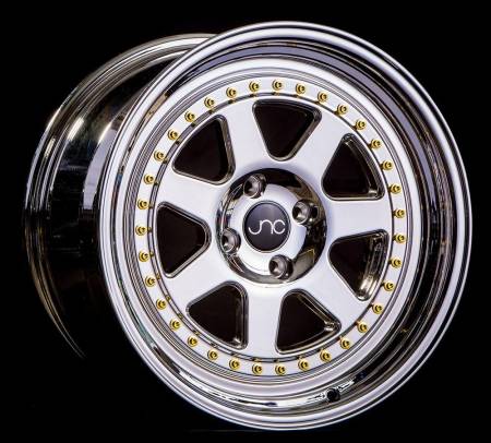 JNC Wheels - JNC Wheels Rim JNC048 PLATINUM WITH GOLD RIVETS 16x8 4x100 ET25