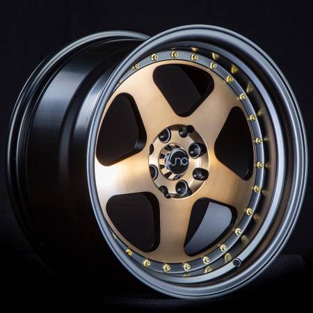 JNC Wheels - JNC Wheels Rim JNC010 Matte Bronze Black Lip Gold Rivets 17x9 5x114.3 ET25