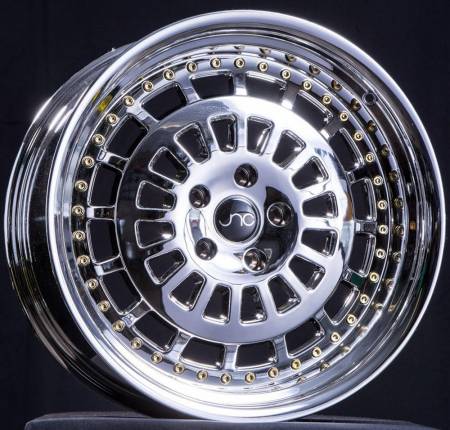 JNC Wheels - JNC Wheels Rim JNC046 Platinum w/ Gold Rivets 19x9.5 5x114.3 ET25