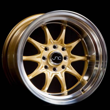 JNC Wheels - JNC Wheels Rim JNC003 Gold Machined Lip 15x9 4x100/4x114.3 ET0