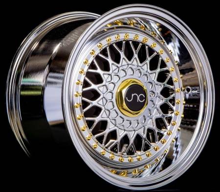 JNC Wheels - JNC Wheels Rim JNC004S Platinum Gold Rivets 17x8.5 4x100/4x114.3 ET15