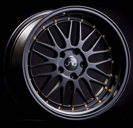 JNC Wheels - JNC Wheels Rim JNC005 Black Gold Rivets 17x8.5 5x114.3 ET30