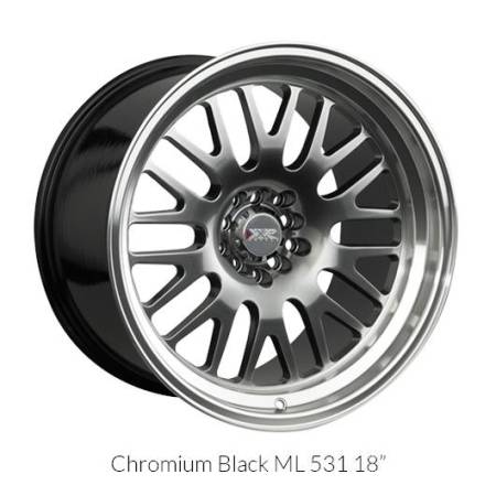 XXR Wheels - XXR Wheel Rim 531 18X9.5 5x100/5x114.3 ET35 73.1CB Chromium Black / ML