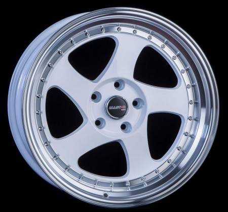 JNC Wheels - JNC Wheels Rim JNC034 White Machined Lip Gold Rivets 18x9.5 5x114.3 ET30