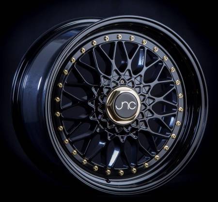 JNC Wheels - JNC Wheels Rim JNC004 Matte Black Gold Rivets 17x8.5 5x100/5x114.3 ET15