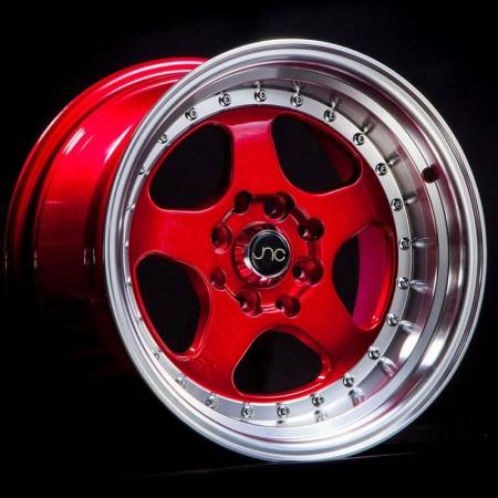 JNC Wheels - JNC Wheels Rim JNC010 Candy Red Machined Lip 15x8 4x100/4x114.3 ET20