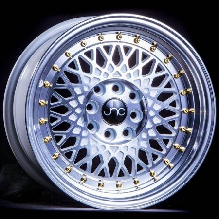 JNC Wheels - JNC Wheels Rim JNC031 White Machined Face Gold Rivets 15x8 4x100/4x114.3 ET20