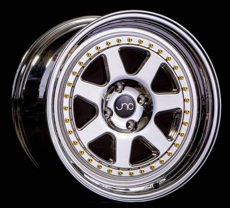 JNC Wheels - JNC Wheels Rim JNC048 PLATINUM WITH GOLD RIVETS 17x9 5x114.3 ET25