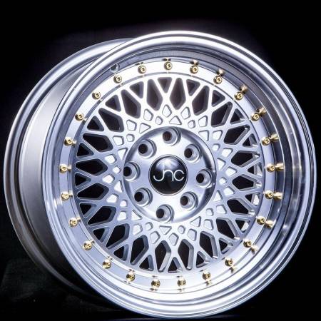 JNC Wheels - JNC Wheels Rim JNC031 Silver Machined Face Gold Rivets 17x9 4x100/4x114.3 ET30