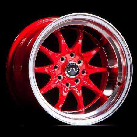 JNC Wheels - JNC Wheels Rim JNC003 Red Machined Lip 15x8 4x100/4x114.3 ET0