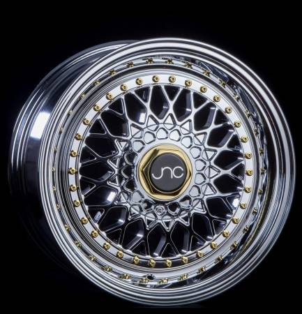 JNC Wheels - JNC Wheels Rim JNC004S Hyper Black Gold Rivets 15x8 4x100/4x114.3 ET20