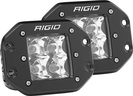 Rigid Industries - RIGID D-Series PRO LED Light, Spot Optic, Flush Mount, Pair