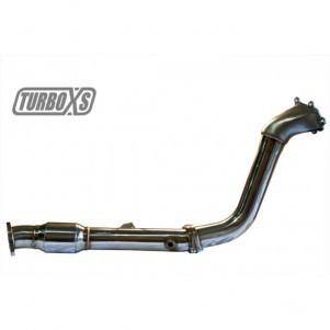 Turbo XS - Turbo XS Stealthback Exhaust System High Flow Catalytic Converter Fits with OEM Muffler 2002-2007 Subaru WRX/Sti 2004-2008 Forester XT.