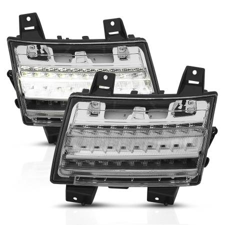 ANZO Headlights, Tail Lights and More  - ANZO 18-19 Jeep Wrangler JL LED Chrome Clear w/ Sequential Signal