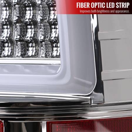 Spec'D Tuning Products - Spec-D 2009-2018 Dodge RAM 1500 / 2019-2021 RAM Classic / 2010-2018 RAM 2500 3500 White Bar LED Tail Lights (Chrome Housing/Clear Lens)