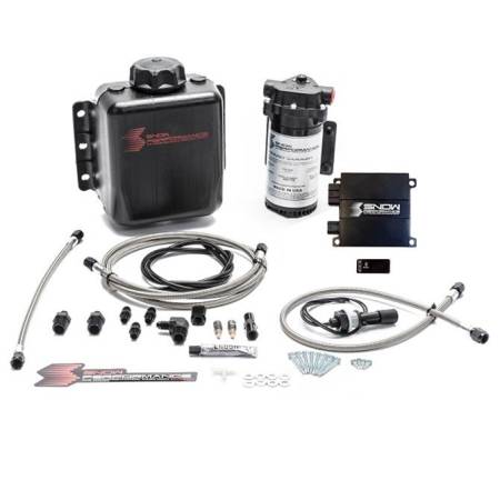 Snow Performance - Snow Performance Stage 2 Boost Cooler Forced Induction Progressive Engine Mount Water-Methanol Injection Kit (Stainless Steel Braided Line, 4AN Fittings)