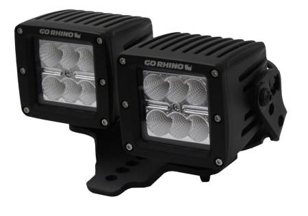 Go Rhino - Go Rhino 18-20 Jeep Wrangler JL/JLU/Gladiator JT Light Mount - Two 3in Cubes