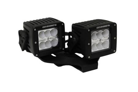 Go Rhino - Go Rhino 18-20 Jeep Wrangler JL/JLU/Gladiator JT Light Mount - Two 3in Cubes