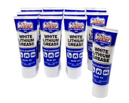 Lucas Oil - Lucas Grease - White Lithium - Conventional - 8 oz tube - Set of 12