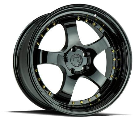 AodHan Wheels - AodHan Wheels Rim AH03 19x11 5x114.3 73.1CB ET22 Full Black (Gold Rivet)