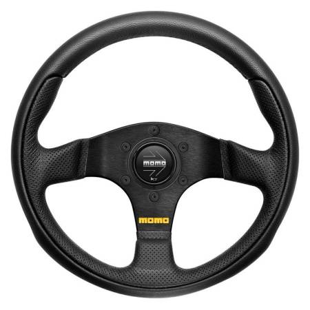 Momo - Momo Team Steering Wheel 280 mm - 4 Black Leather/Black Spokes