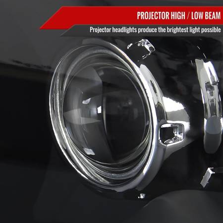 Spec'D Tuning Products - Spec-D 2009-2018 Dodge RAM 1500 / 2019-2021 RAM Classic / 2010-2018 RAM 2500 3500 Retro Style Projector Headlights (Matte Black Housing/Clear Lens)