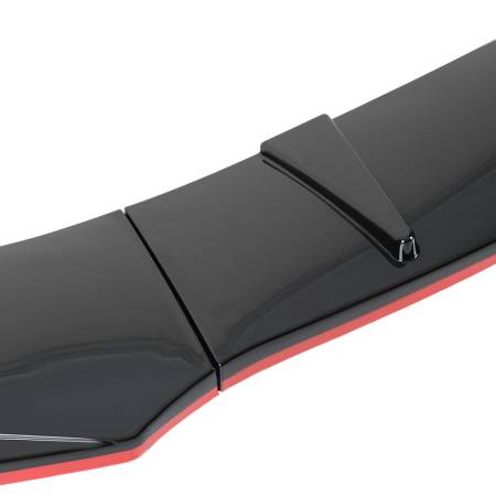 Spec'D Tuning Products - Spec-D Universal Glossy Black/Red Trim Polypropylene 3PC Bumper Lip Set