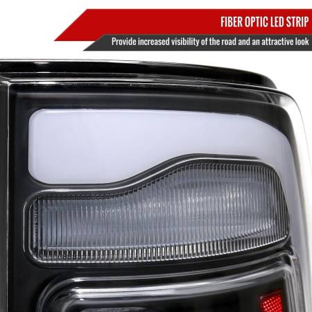 Spec'D Tuning Products - Spec-D 2009-2018 Dodge RAM 1500/2019-2022 RAM 1500 Classic/2010-2018 RAM 2500 3500 LED Bar Tail Lights (Matte Black Housing/Clear Lens)