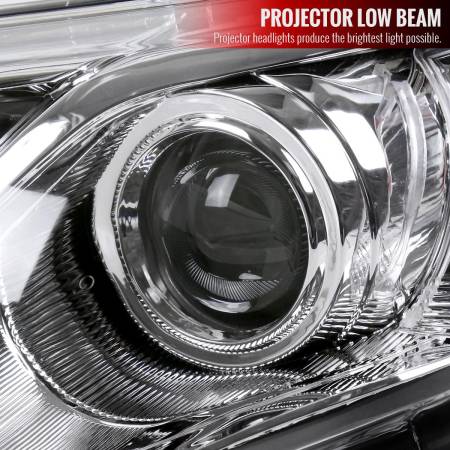 Spec'D Tuning Products - Spec-D 2012-2014 Toyota Camry Projector Headlights w/ Amber Reflectors (Chrome Housing/Clear Lens)