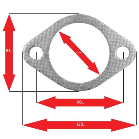 A'PEXi - APEXi Exhaust Gasket b Oval 2-Bolt, (P90 x D61.5)